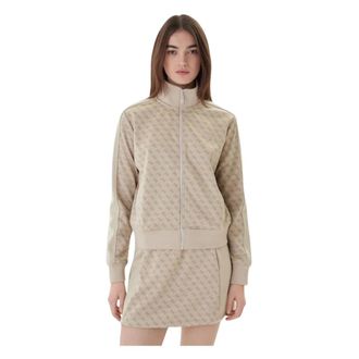 Guess Dames, Sweatshirts & Hoodies, Beige, Maat: XS Katoen