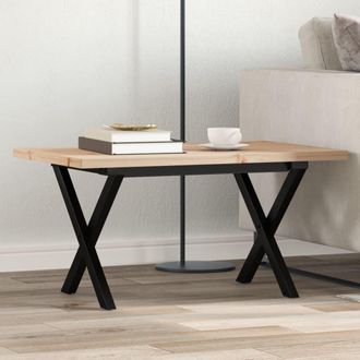 vidaXL Vidaxl - Mesa De Centro Marco X Madera Maciza Pino Y Acero 80x50x40,5 Cm