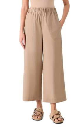Akris Frey Wide Leg Crop Tech Pants in Beige at Nordstrom, Size 10