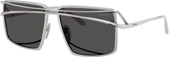 Prada Irregular Zonnebril - unisex - Zonnebrillen - Grijs - 58 MM - Accessoires