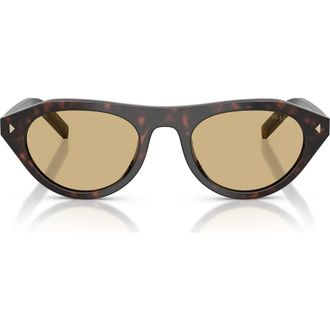 Prada 51mm Irregular Sunglasses in Root Tortoise /Light Brown at Nordstrom