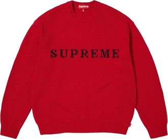 SUPREME FW25 Contrast Logo Sweater Red SUP-FW25-156-RED