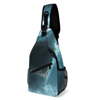 Generic Shark Unisex Shoulder Bags Casual Crossbody Chest Bag Sling Backpack for Hiking Cycling Travel