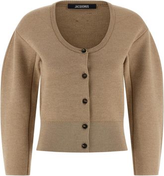 Jacquemus Beige Wide Round Neck Cardigan