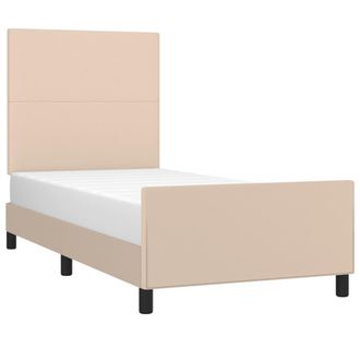 vidaXL Vidaxl - Estructura Cama Sin Colch&oacute;n Cuero Sint&eacute;tico Capuchino 90x200 Cm