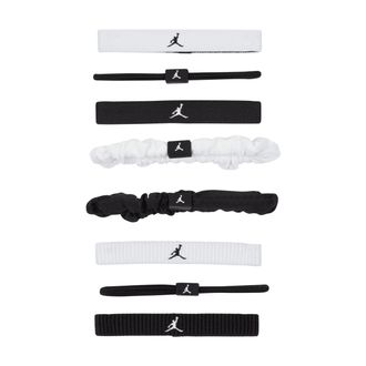 Nike Jordan Sport Mixed Elastic Hair Ties (8-Pack) in White | J1012025-127