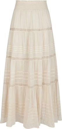 Neo Noir Ivory Voile Maxi Rok - Dames - Maxi Rokken - Beige - M - Katoen - Rokken