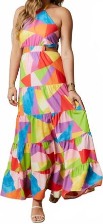Peach Love California Camila Maxi Dress In Rainbow