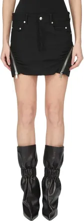 Rick Owens Rokken, Dames, Zwart, XS, Denim, Denim Short Skirt