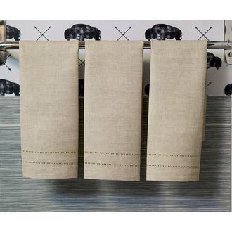Solino Home Linen Hand Towels Set of 3, 14 x 24 Inch for Dining Table, Holiday and Everyday Table Decor - Bath in Natural at Nordstrom, Size X-Small