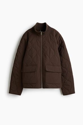 H&M Oversized Steppjacke - Dunkelbraun