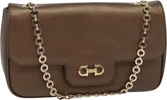 Ferragamo Gancini Chain Shoulder Bag Leather Leather Shoulder Bag Bag (Pre-Owned)