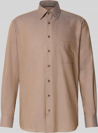 Eterna Modern Fit Business-Hemd mit Kentkragen in Sand, Größe 39