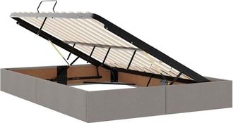 vidaXL Storage Bed with Mattress Taupe 140 x 190 cm Engineered Wood vidaXL