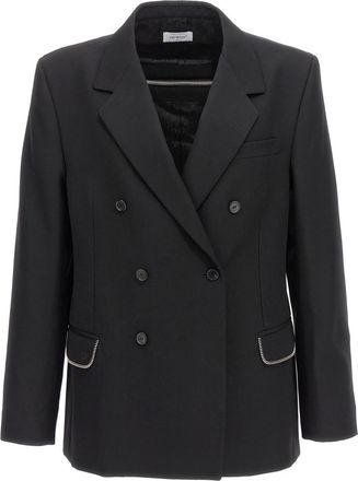Off-white Black Notched Lapel Blazer