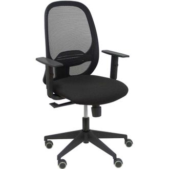 Piqueras y Crespo Silla Cilanco Negra Malla Negra Asiento Bali Negro Brazo Regulable
