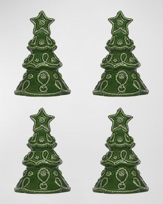 Juliska Berry and Thread North Pole Tree Place Card Holder, Set of 4 Green