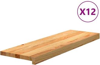 vidaXL Vidaxl - Pelda&ntilde;os De Escalera 12 Uds Madera Maciza Roble Marr&oacute;n Claro