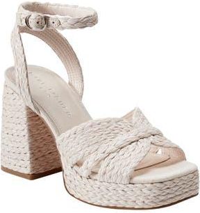 Marc Fisher Janie Raffia Ankle Strap Platform Sandal in Light Natural at Nordstrom Rack, Size 9.5