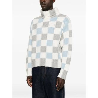 Kenzo Checkered Cotton Sweater - White