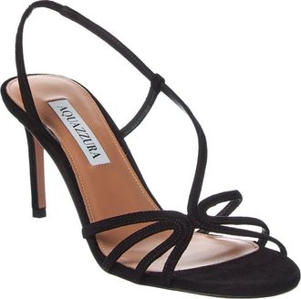 Aquazzura Talk To Me 75 Suede Slingback Sandal