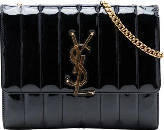 Saint Laurent Pre-owned Quilted Chain Bag - Dames - Vintage Schoudertas - Zwart - ONE Size - Vintage