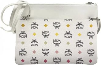 MCM White Rainbow Visetos Coated Canvas Crossbody Bag