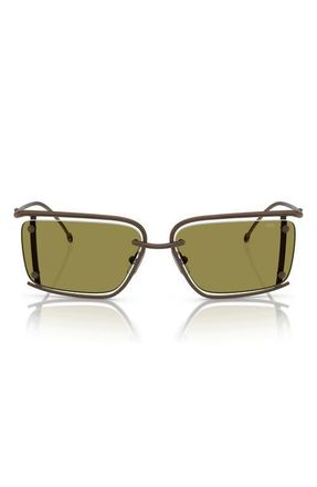 Diesel 57mm Rectangular Sunglasses in Shiny Antique Copper /Green at Nordstrom