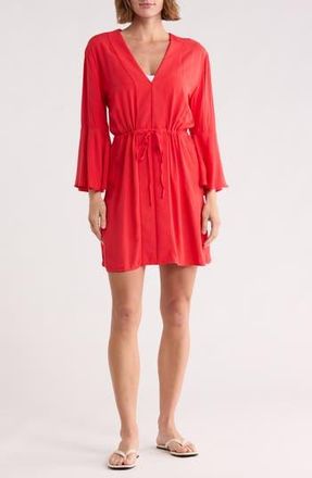 Maaji Joy Cover-Up Caftan Minidress in Red at Nordstrom Rack, Size Medium