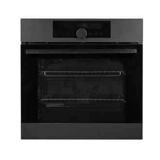 Sia Single Electric Fan Oven Stainless Steel 60cm BIPO76GM in Black