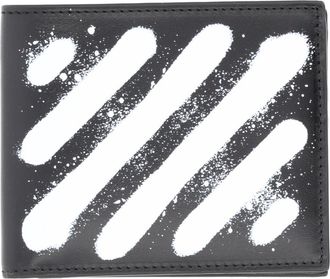 Off-white Cremefarbene Diagonal Spray-Geldb&ouml;rse