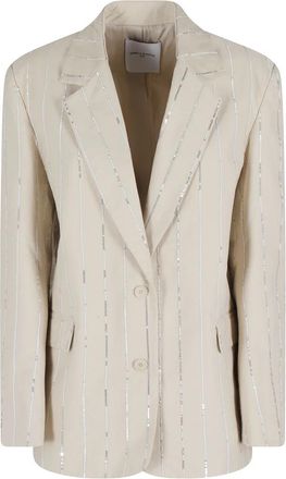 Isabelle Blanche Sequined Blazer - Dames - Blazers - Beige - XS - Leer - Jassen