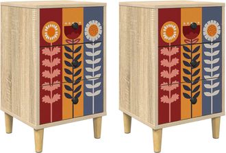 vidaXL Mesa De Noche Essen 2 Uds. Roble Sonoma 36 X 33 X 60 Cm Vidaxl