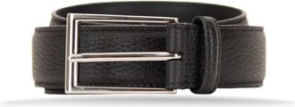 Gucci Leren Riem met Metalen Logo Detail - Dames - Riemen - Zwart - 85 CM - Leer - Accessoires