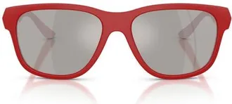 Ferrari 57mm Pillow Sunglasses in Red Matte /Grey Mirror at Nordstrom