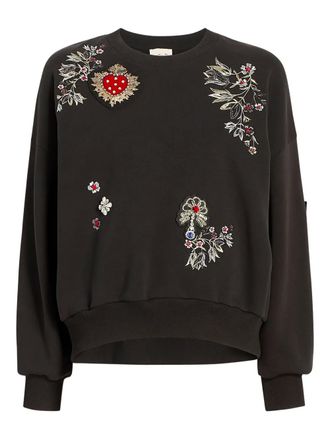 Cinq à Sept Heritage embroidered sweater - Black