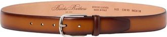 Brooks Brothers Runderleren Riem - Heren - Riemen - Bruin - M - Leer - Accessoires