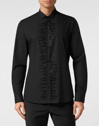 Philipp Plein Shirt Slim Fit Men in Black at Nordstrom, Size Xxx-Large