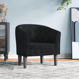 vidaXL Sill&oacute;n De Terciopelo Negro Vidaxl