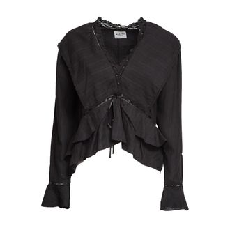 Isabel Marant Damienne Ruffled Asymmetric Cotton Blouse