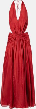 Zimmermann Indra cutout draped silk maxi dress