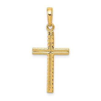 Diamond2Deal 14k Gold Latin Cross Pendant