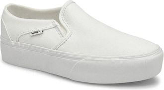 Vans Womens Vans Asher VN0A3WMM0RG Sneakers White Slip On Skateboard Shoes UWU911