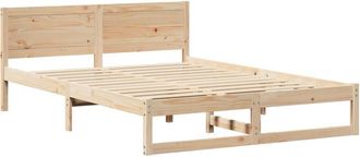 vidaXL Bed Frame with Headboard Brown 160 x 200 cm Solid Pine wood Vidaxl