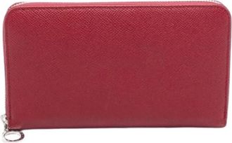 Bulgari Pre-owned Wallets, female, Red, Size: ONE SIZE Pre-owned Vintage Leather Wallet