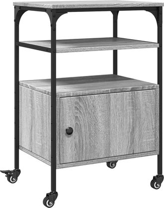 vidaXL Soporte De Impresora 3 Niveles Gris Sonoma 50x40x76 Cm Vidaxl