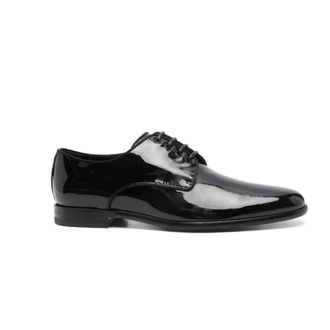 Dolce & Gabbana Zwarte Lakleren Veterschoenen Loafers - Heren - Nette schoenen - Zwart - 40 EU - Leer - Schoenen
