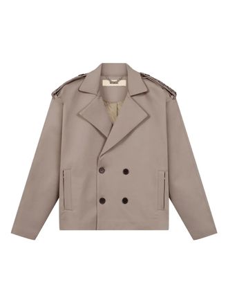 Rough. Trench doppiopetto crop - Verde