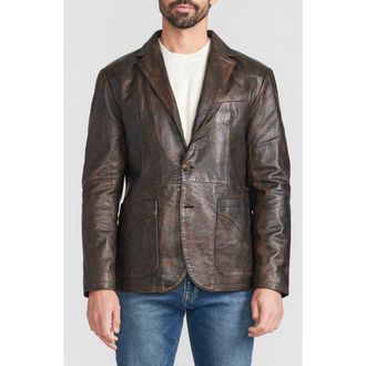 Flynt Distressed Leather Blazer in Antique Brown at Nordstrom Rack, Size Medium