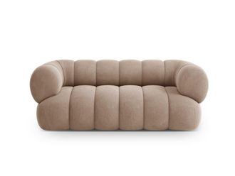 Cosmopolitan Design Sof&aacute; 2 plazas de terciopelo beige oscuro